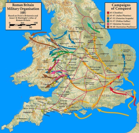 Везде, где римляне высадились, считается, что они встретили первое сильное сопротивление британцев в Рочестере на реке Медуэй